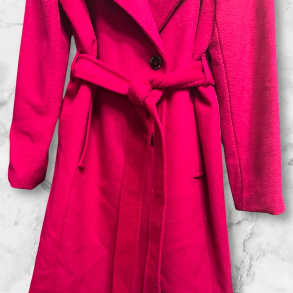 NWT Michael Kors Hot Pink Belted Wool Coat Barbiecore Colorful - Picture 5 of 9